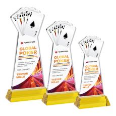 Poker Full Color Gold on Hartford Base Abstract / Misc Crystal Award - Crystal Awards