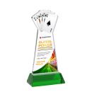 Poker Full Color Green on Hartford Base Abstract / Misc Crystal Award