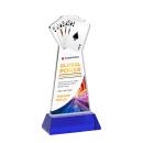 Poker Full Color Blue on Hartford Base Abstract / Misc Crystal Award
