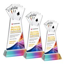 Poker Full Color Prismatic on Hartford Base Abstract / Misc Crystal Award - Crystal Awards