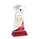 Poker Full Color Red on Hartford Base Abstract / Misc Crystal Award