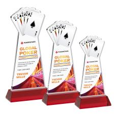 Poker Full Color Red on Hartford Base Abstract / Misc Crystal Award - Corporate Awards