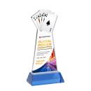 Poker Full Color Sky Blue on Hartford Base Abstract / Misc Crystal Award