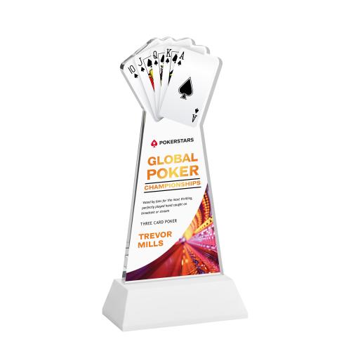 Corporate Awards - Crystal Awards - Poker Full Color White on Hartford Base Abstract / Misc Crystal Award