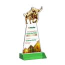 Raging Bull Full Color Green Animals Crystal Award
