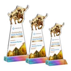 Raging Bull Full Color Prismatic Animals Crystal Award - Newest Additions