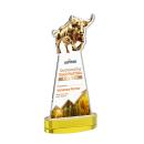 Raging Bull Full Color Gold on Alberton Base Animals Crystal Award