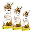 Raging Bull Full Color Gold on Alberton Base Animals Crystal Award