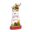 Raging Bull Full Color Red on Alberton Base Animals Crystal Award