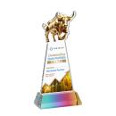 Raging Bull Full Color Prismatic on Hartford Base Animals Crystal Award
