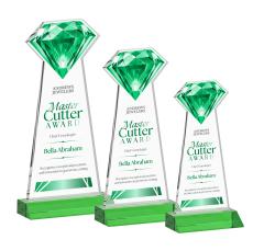 Gemstone Full Color Green Crystal Award - Crystal Awards