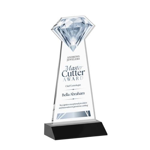 Corporate Awards - Crystal Awards - Gemstone Full Color Black Crystal Award