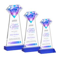 Gemstone Full Color Blue Crystal Award - Crystal Awards