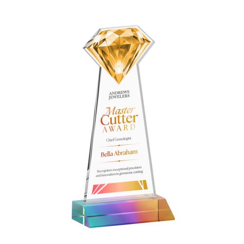Corporate Awards - Crystal Awards - Gemstone Full Color Prismatic Crystal Award