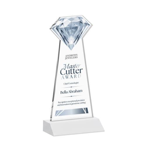 Corporate Awards - Crystal Awards - Gemstone Full Color White Crystal Award