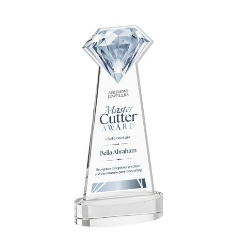 Corporate Awards - Crystal Awards - Gemstone Full Color Clear on Alberton Base Crystal Award