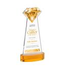 Gemstone Full Color Amber on Alberton Base Crystal Award