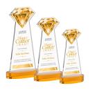 Gemstone Full Color Amber on Alberton Base Crystal Award