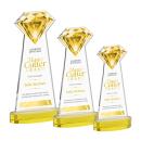 Gemstone Full Color Gold on Alberton Base Crystal Award