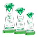 Gemstone Full Color Green on Alberton Base Crystal Award