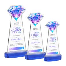 Gemstone Full Color Blue on Alberton Base Crystal Award - Glass Awards