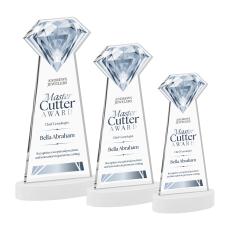 Gemstone Full Color White on Alberton Base Crystal Award - Crystal Awards