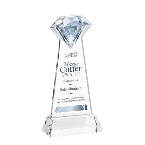 Corporate Awards - Crystal Awards - Gemstone Full Color Clear on Hartford Base Crystal Award