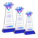 Gemstone Full Color Blue on Hartford Base Crystal Award