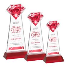 Gemstone Full Color Red on Hartford Base Crystal Award - Newest Additions