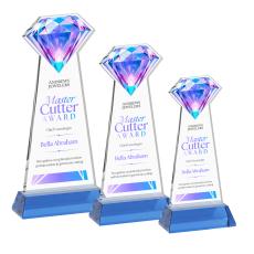 Gemstone Full Color Sky Blue on Hartford Base Crystal Award - Newest Additions