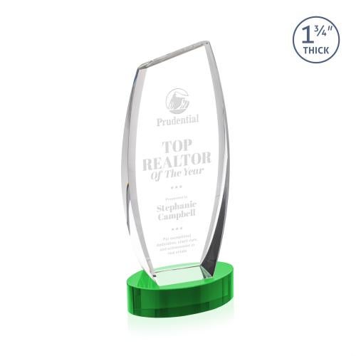 Corporate Awards - Crystal Awards - Colorado Green on Base Peak Crystal Award