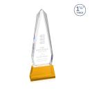 Cheswick Amber on Entwhistle Base Obelisk Crystal Award