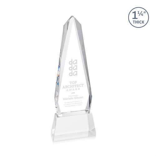 Corporate Awards - Crystal Awards - Cheswick Clear on Entwhistle Base Obelisk Crystal Award