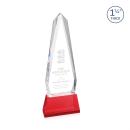 Cheswick Red on Entwhistle Base Obelisk Crystal Award
