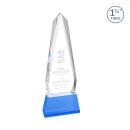 Cheswick Sky Blue on Entwhistle Base Obelisk Crystal Award
