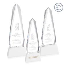 Cheswick White on Entwhistle Base Obelisk Crystal Award - Corporate Awards