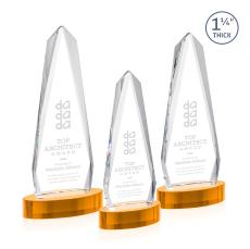Cheswick Amber on Alberton Base Obelisk Crystal Award - Corporate Awards