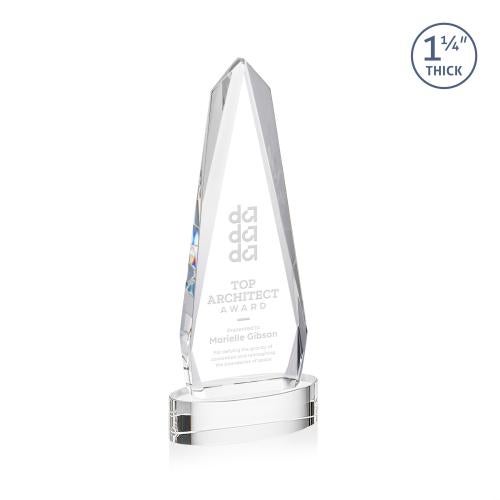 Corporate Awards - Crystal Awards - Cheswick Clear on Alberton Base Obelisk Crystal Award