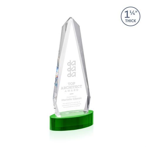 Corporate Awards - Crystal Awards - Cheswick Green on Alberton Base Obelisk Crystal Award