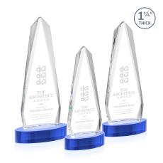 Cheswick Sky Blue on Alberton Base Obelisk Crystal Award - Newest Additions