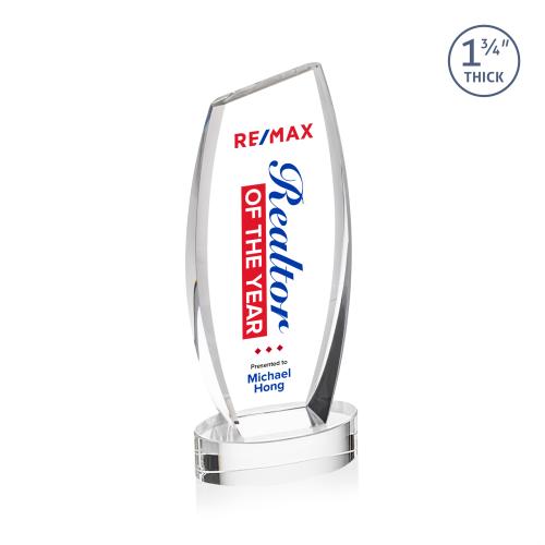 Corporate Awards - Crystal Awards - Colorado Full Color Clear on Base Peak Crystal Award