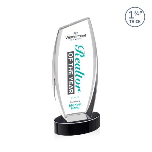Corporate Awards - Crystal Awards - Colorado Full Color Black on Base Peak Crystal Award