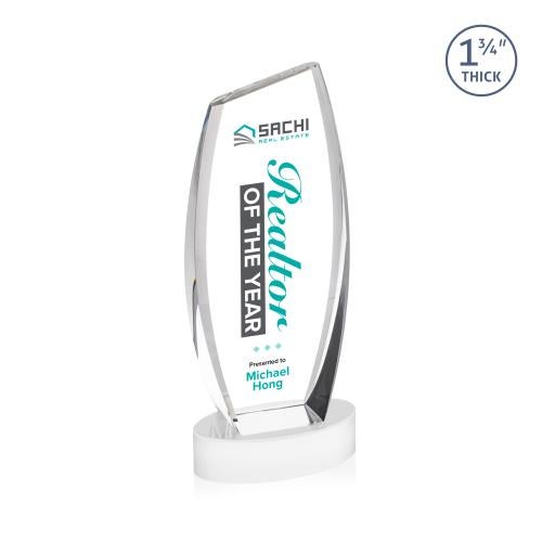 Corporate Awards - Crystal Awards - Colorado Full Color White on Base Peak Crystal Award
