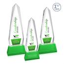 Cheswick Full Color Green on Entwhistle Base Obelisk Crystal Award