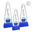 Cheswick Full Color Blue on Entwhistle Base Obelisk Crystal Award