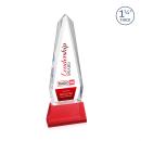 Cheswick Full Color Red on Entwhistle Base Obelisk Crystal Award