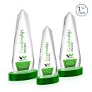 Cheswick Full Color Green on Alberton Base Obelisk Crystal Award