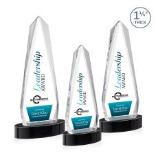 Cheswick Full Color Black on Alberton Base Obelisk Crystal Award - Crystal Awards