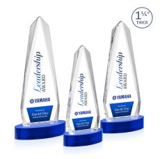Cheswick Full Color Blue on Alberton Base Obelisk Crystal Award - Crystal Awards