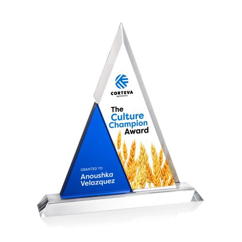Corporate Awards - Crystal Awards - Spokane Full Color Pyramid Crystal Award